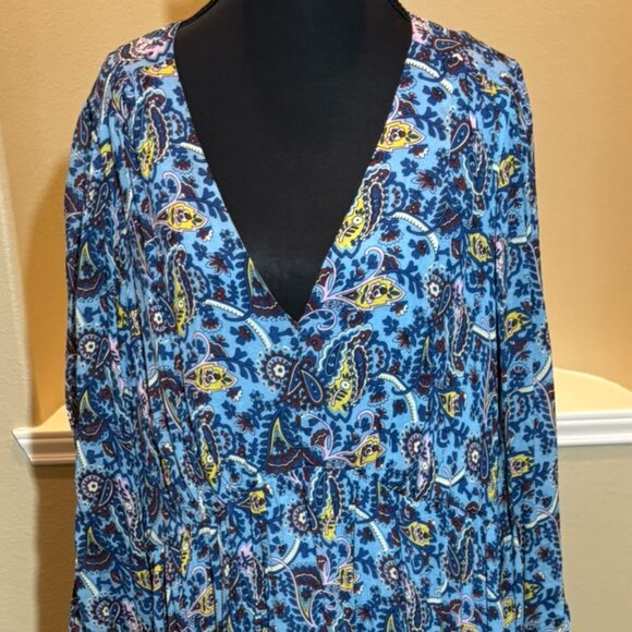 💙 NWT Boden Cottagecore Paisley Plunging Neckline Maxi Dress Size 14 - Picture 2 of 10